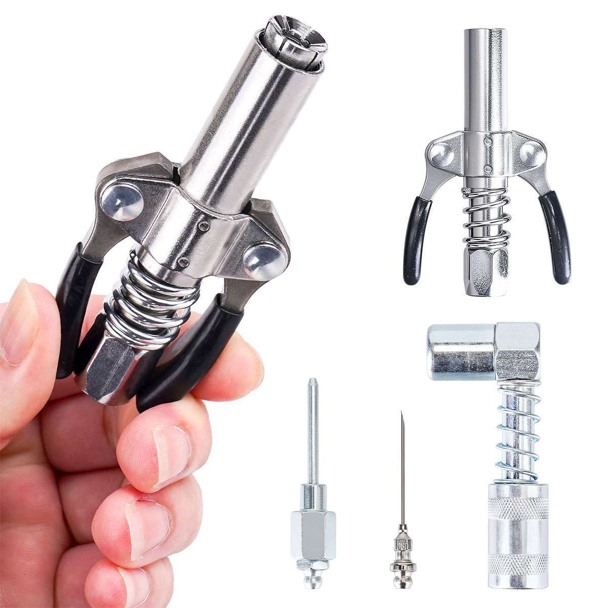 Grease Gun Accessory Kit 90 Degree Coupler Adapter Grease Needle Tips Dispenser