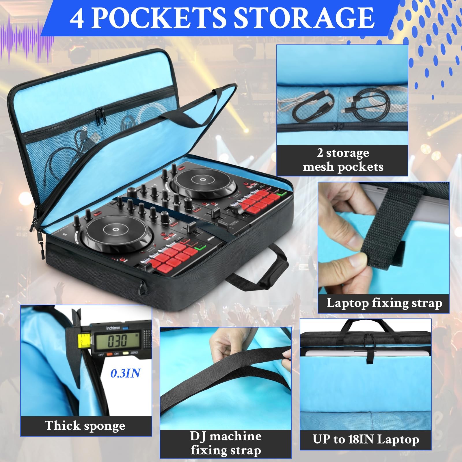 ORKELS DJ Controller Bag Case Compatible with DDJ-REV1/DDJ-SR2/DDJ-SR/OMNIS-D...