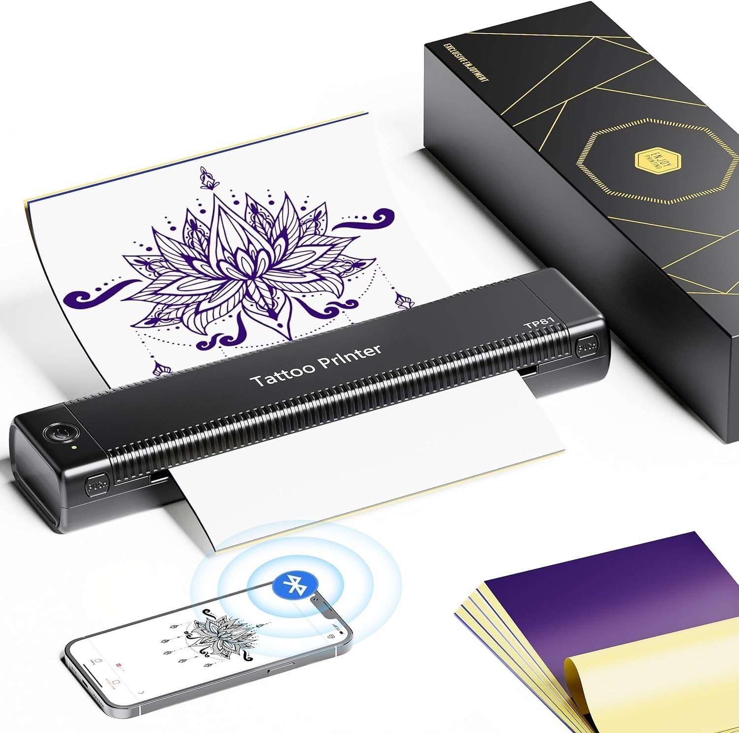 Phomemo Tattoo Stencil Printer TP81 Bluetooth Tattoo Printer with 10pcs Paper