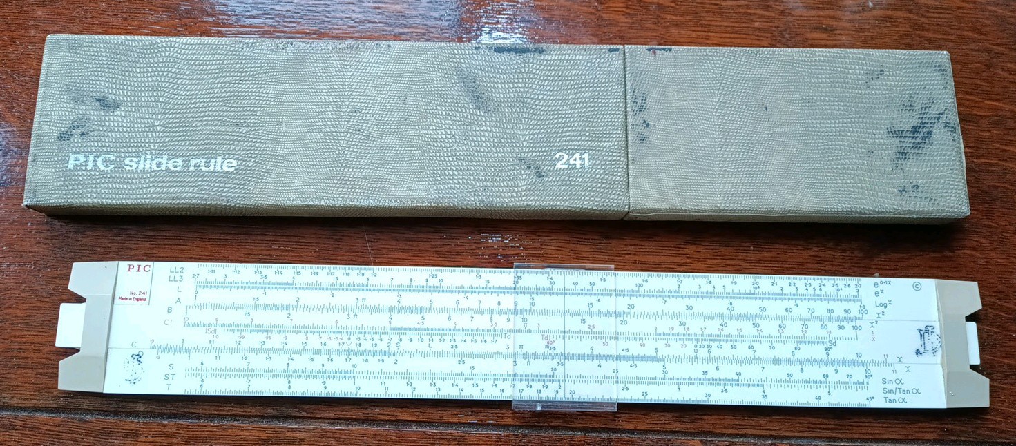 Fab Vintage PIC 241 Slide Rule In Original Box Made In England