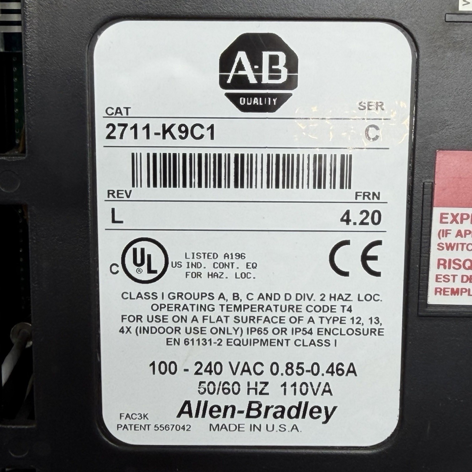 Allen-Bradley 2711-K9C1 PanelView 900