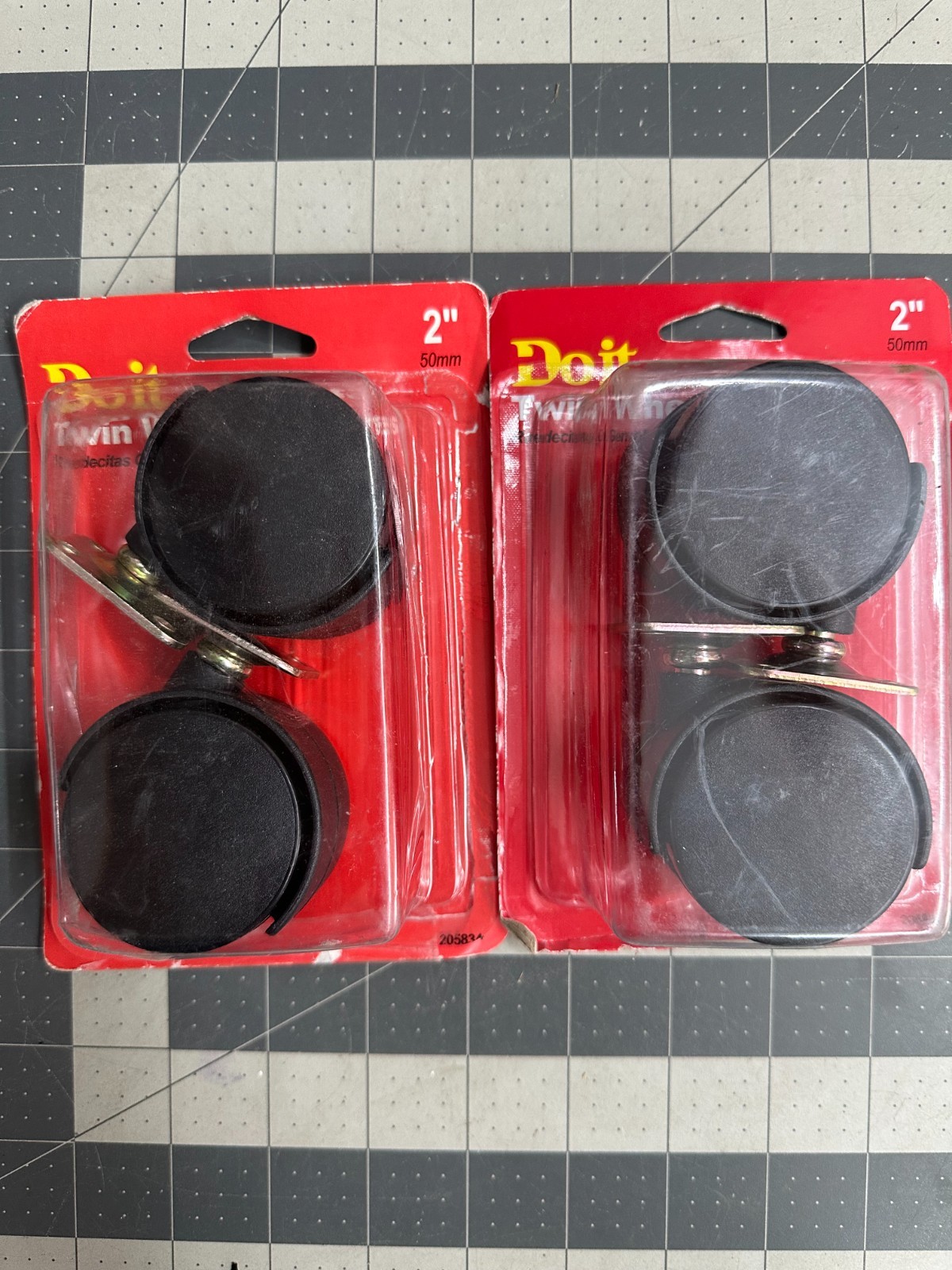 2-pack lot 2/CT (4 Casters) DO IT BEST TWIN WHEEL 2" black 75lb capacity 05834