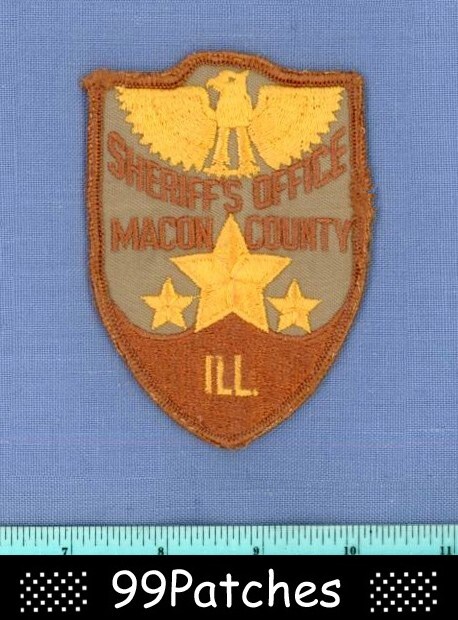 MACON COUNTY SHERIFF (Old Vintage) ILLINOIS Police Patch CHEESECLOTH EAGLE 2A