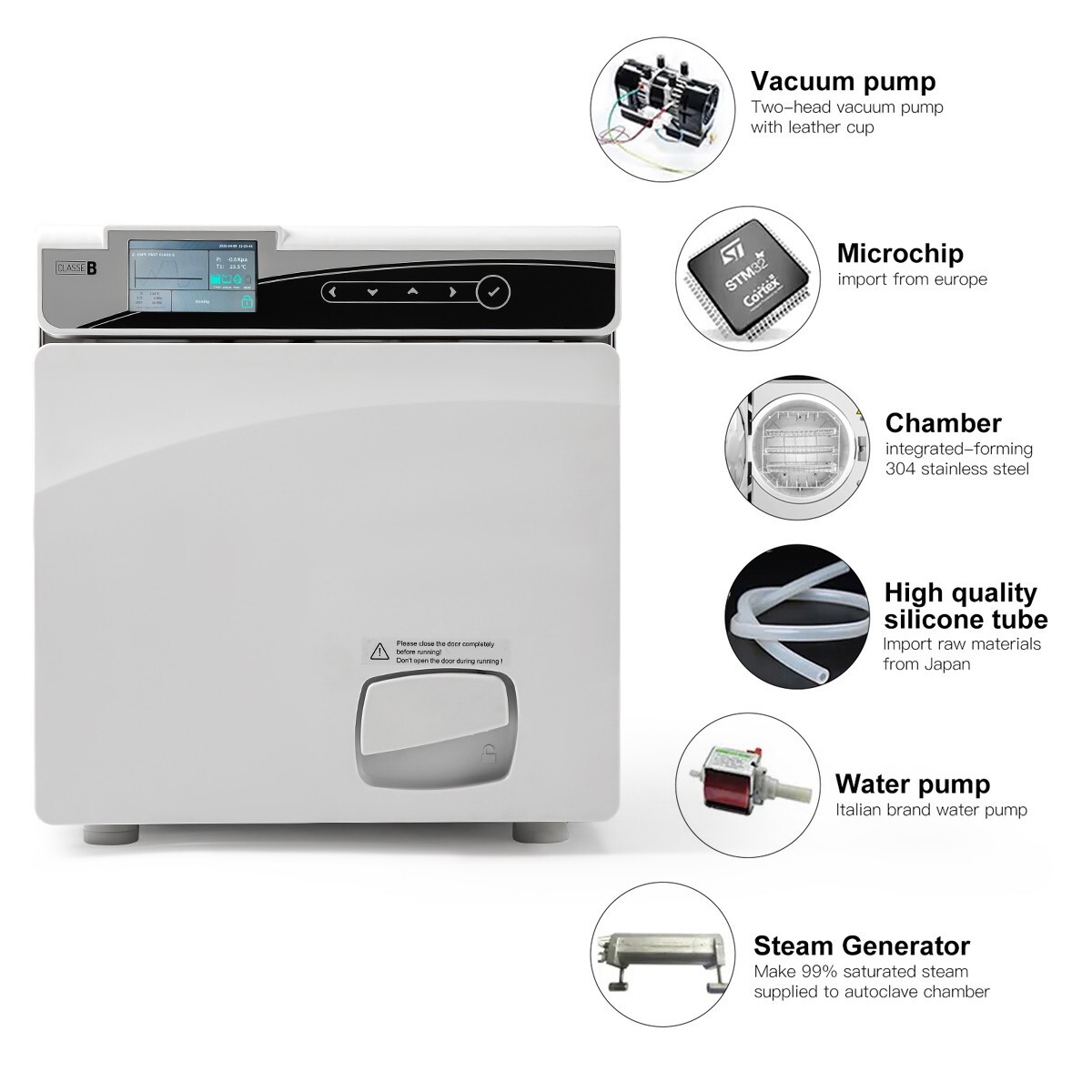 17L Class B Dental Steam Sterilizer Vacuum Sterilization Built-in printer