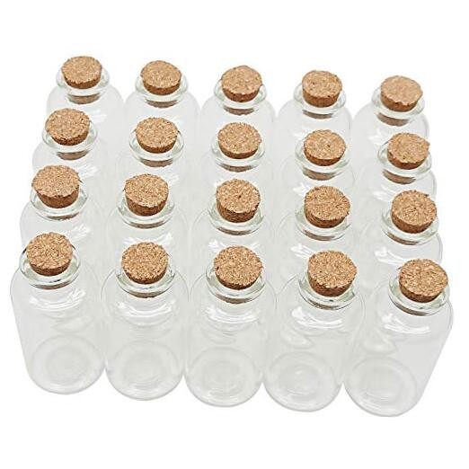 Axe Sickle 20 mL Cork Stopper Glass Bottles Mini Transparent Glass Bottles 20