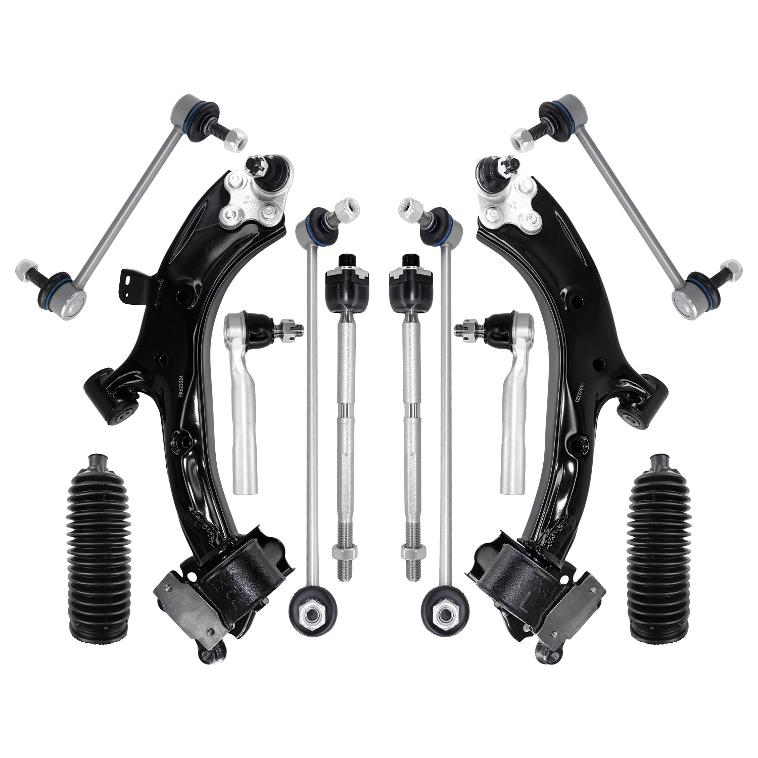 Front Lower Suspension Control Arm Kit Tie Rod Sway Bar for 2007-2012 Acura RDX