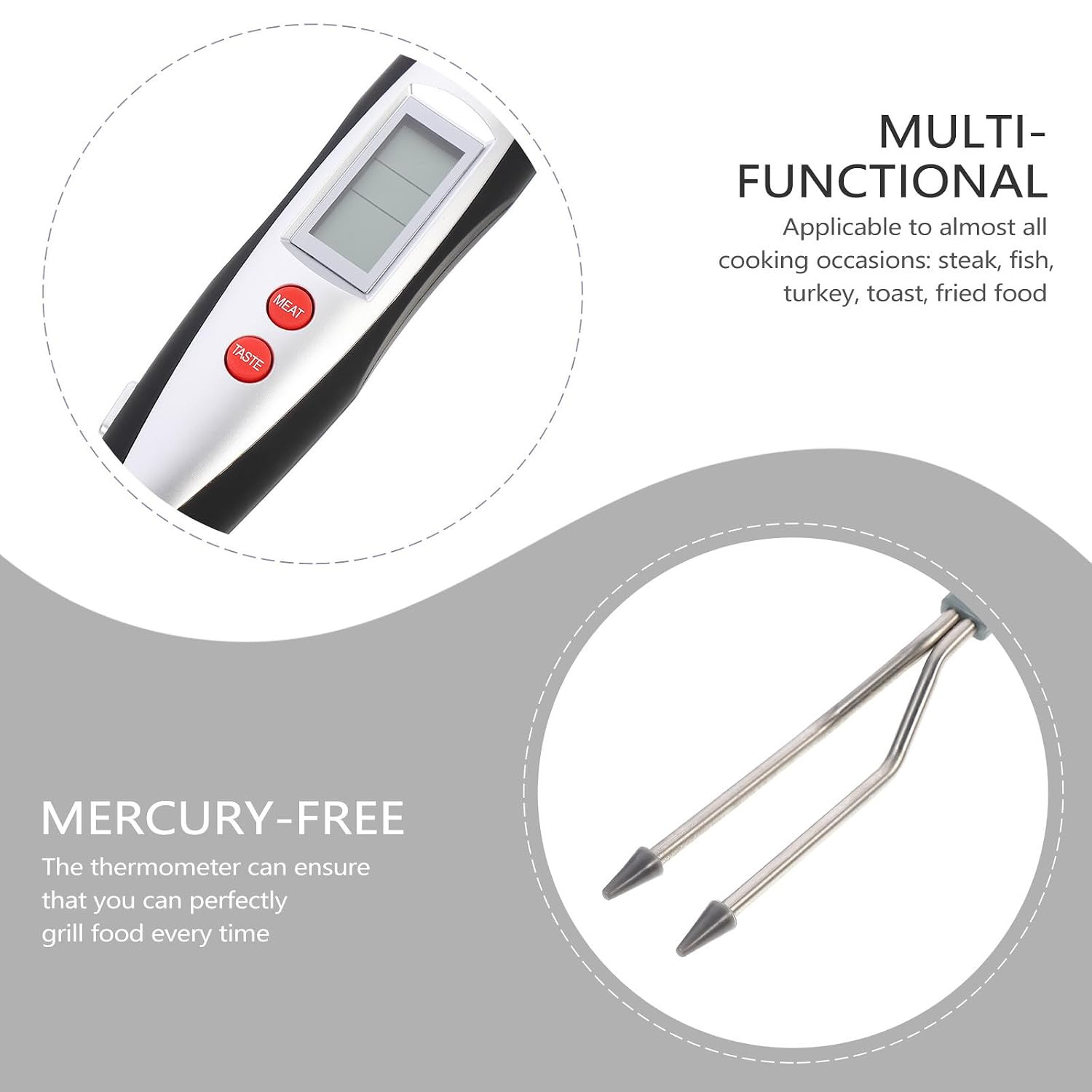 Digital Cooking Fork BBQ Meat Thermometer Instant Read Grill Thermometer for Ste