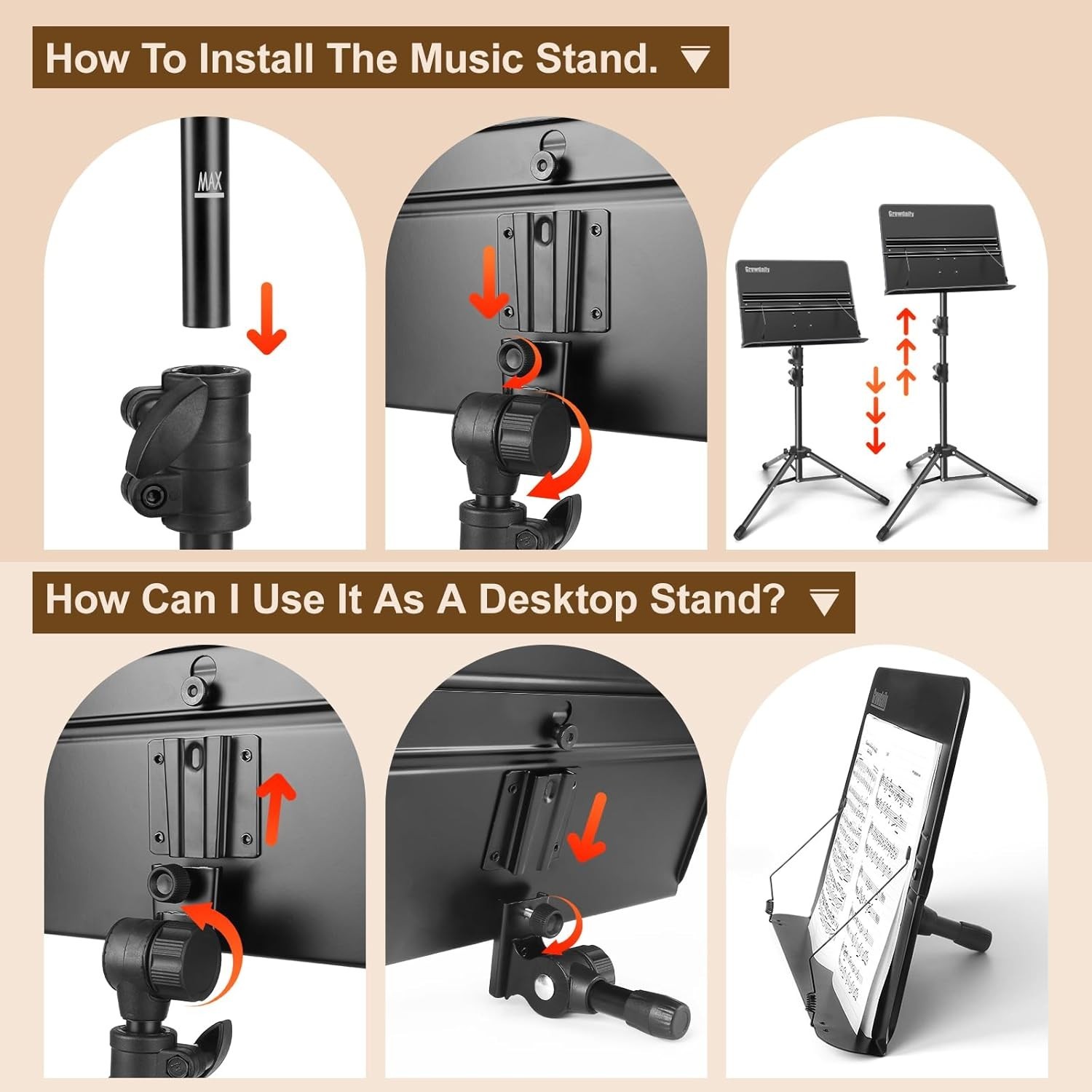 Portable Adjustable Folding Music Stand with Carrying Bag - Ideal for Musicians