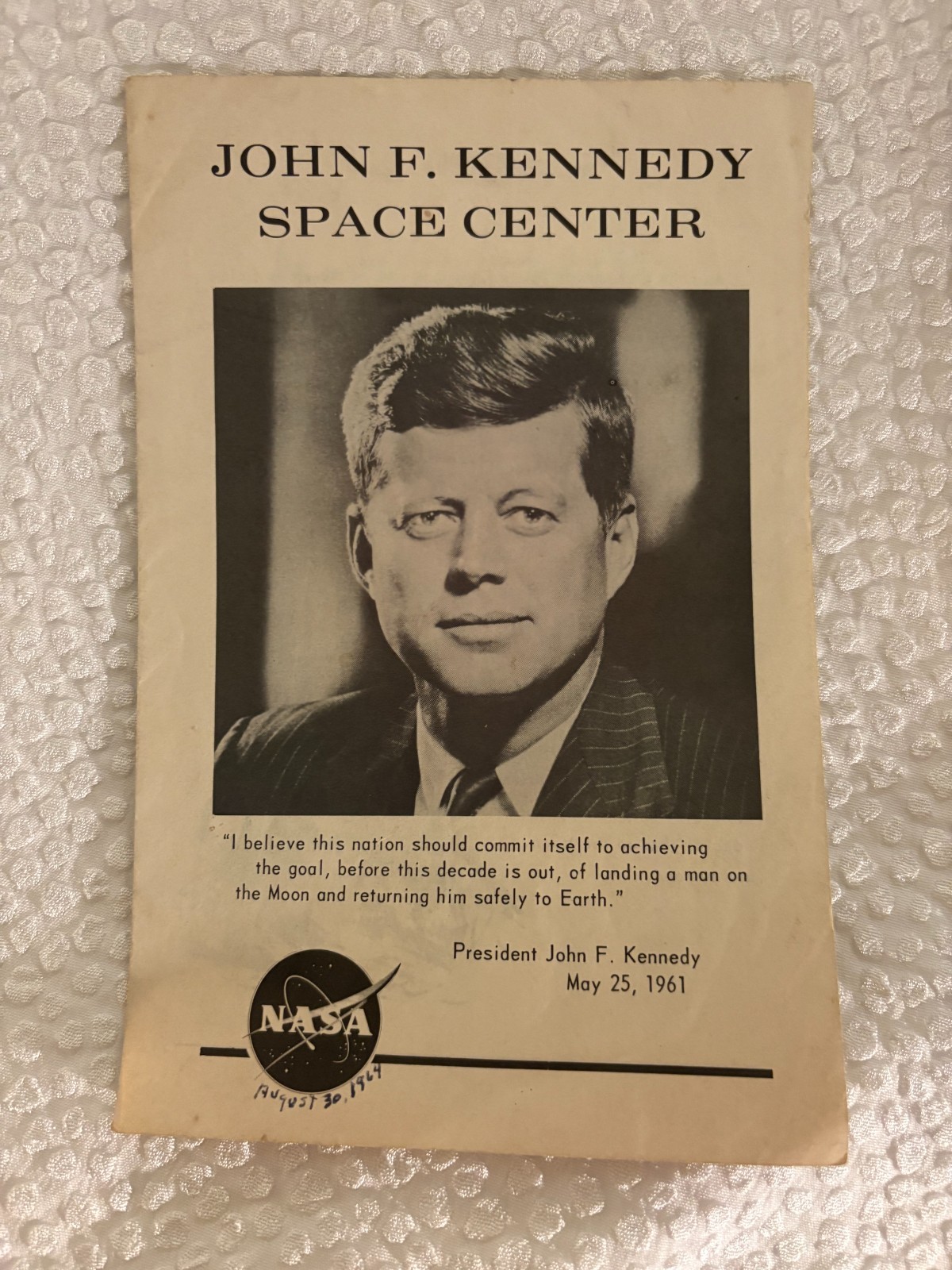 O-  Vintage 1964 NASA John F. Kennedy Space Center Mission Pamphlet Brochure