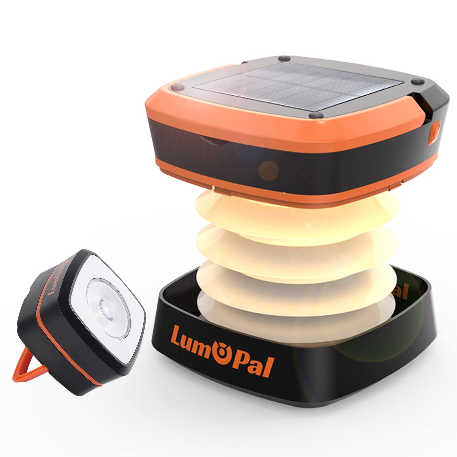 Collapsible Solar Camping Light - Rechargeable LED Portable USB Solar Lamp, I...