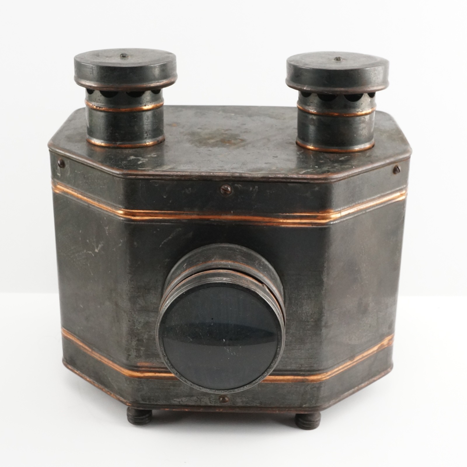 Antique Magic Lantern Post Card Projector H.C. White Co Radioptican Copper VTG