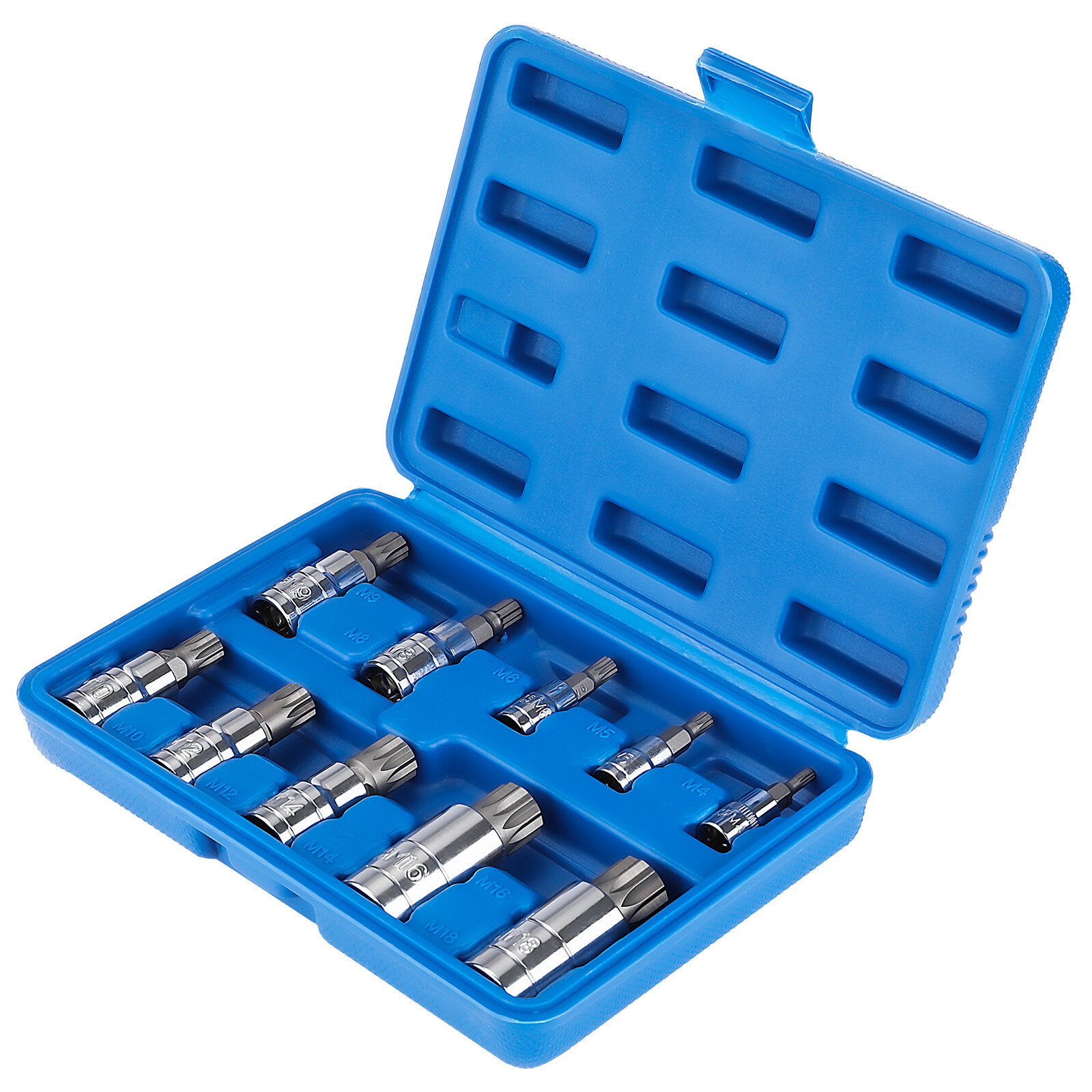 Triple Square Triple Square Spline Bit Socket Set 12 Points with Carrying Case