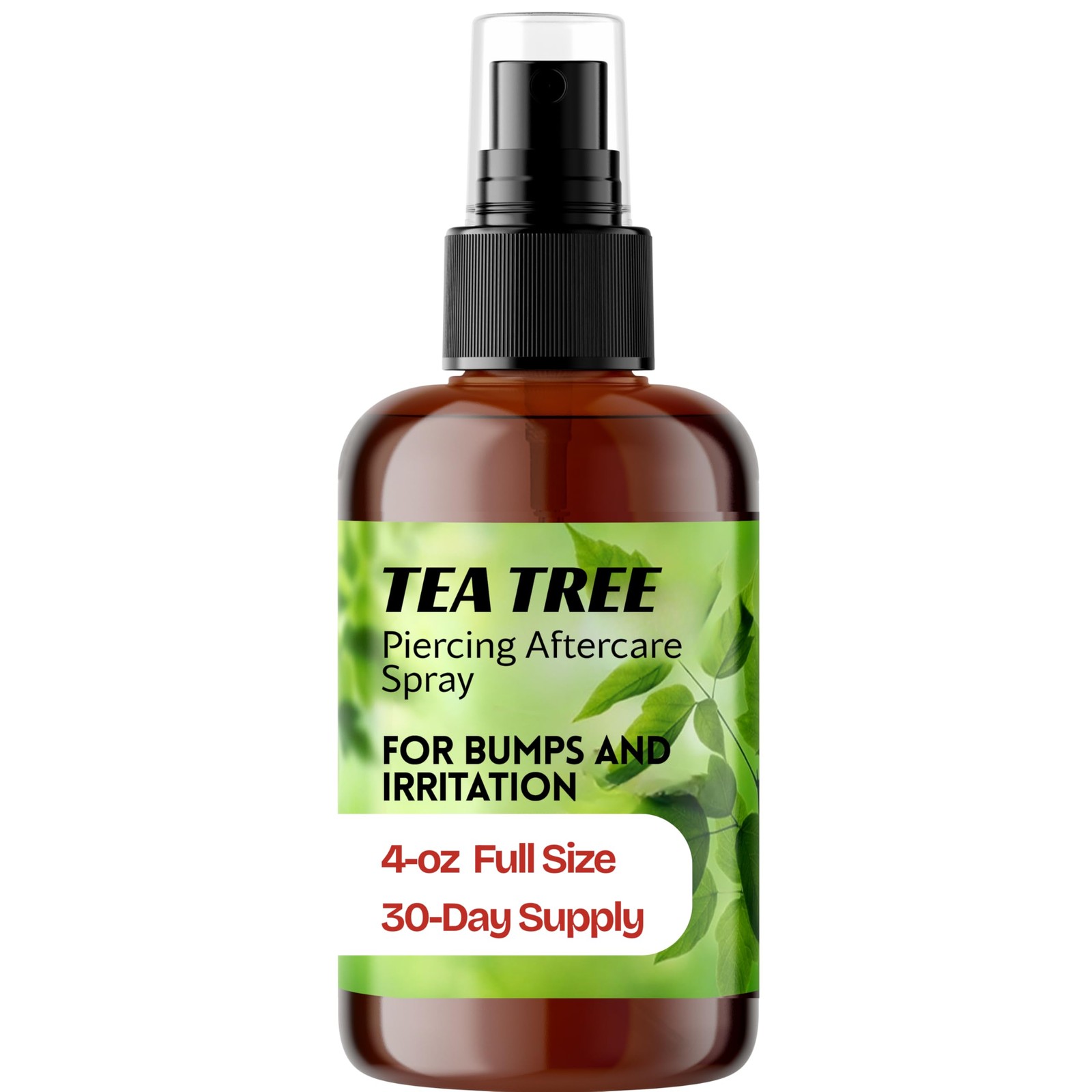 Tea Tree Piercing Spray for Bumps & Irritation, Alcohol-Free pH-Balanced Clea...