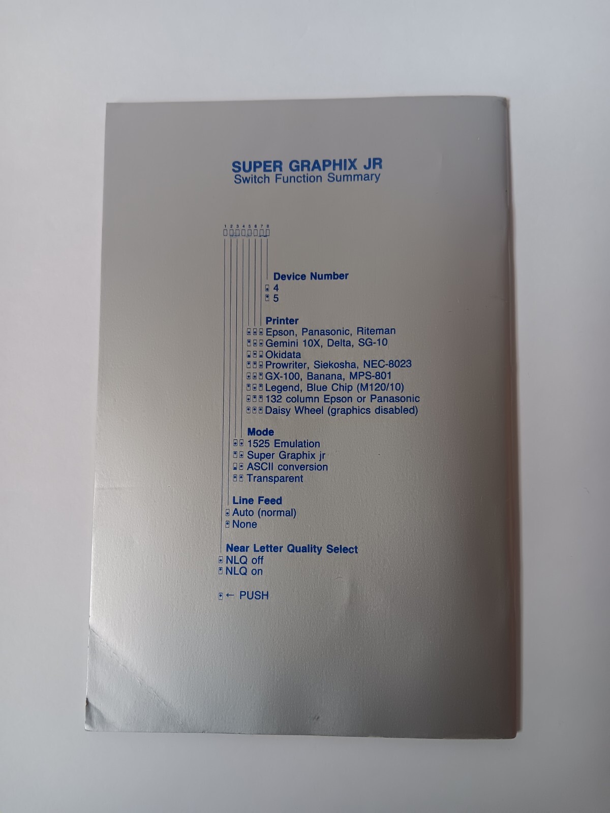 Xetec Commodore Super Graphix Jr 3rd Ed Printer Interface Instruction Manual