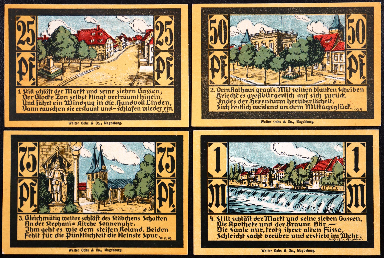 CALBE 1921 "The Sleeping City" Complete Series German Notgeld