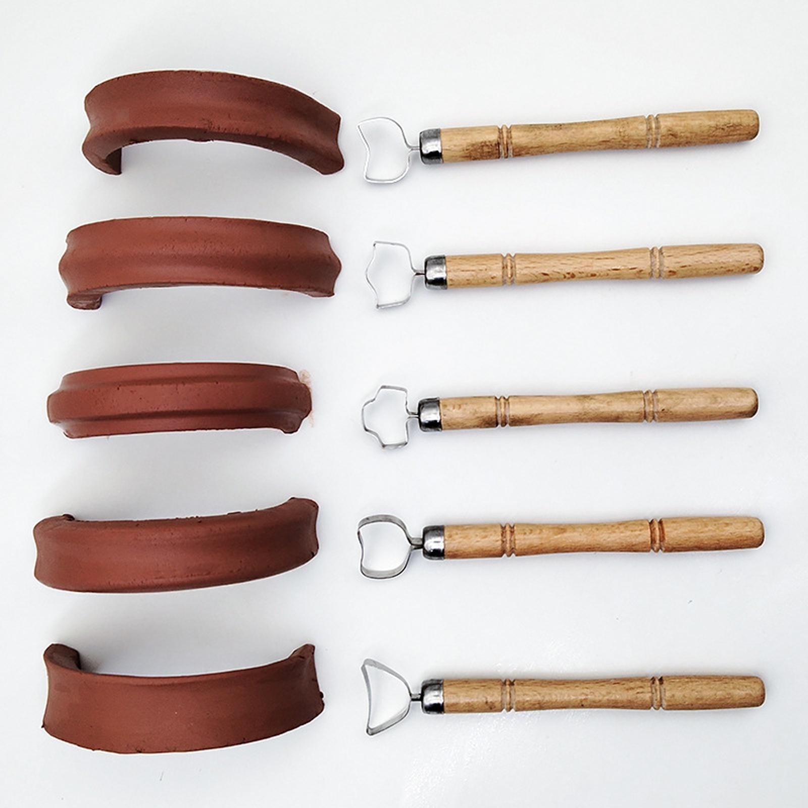 5Pcs Pottery Handle Making Tool Wood Handle Ceramic Water
