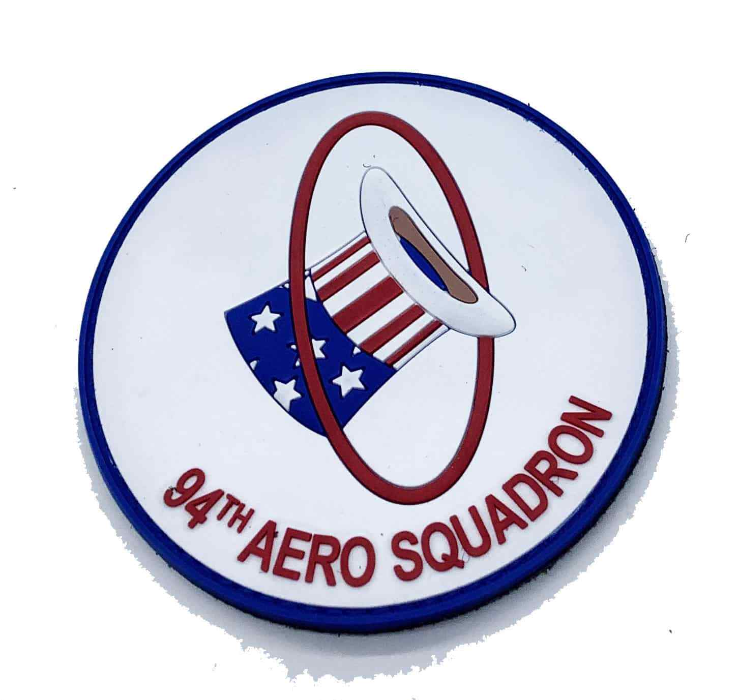WWI 94th Aero Squadron “Hat in the Ring” PVC Patch, Hook & Loop