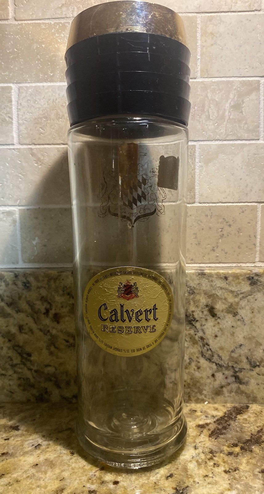 VINTAGE 1959 CHRISTMAS CALVERT  RESERVE WHISKEY DECANTER BOTTLE (EMPTY)-RARE!
