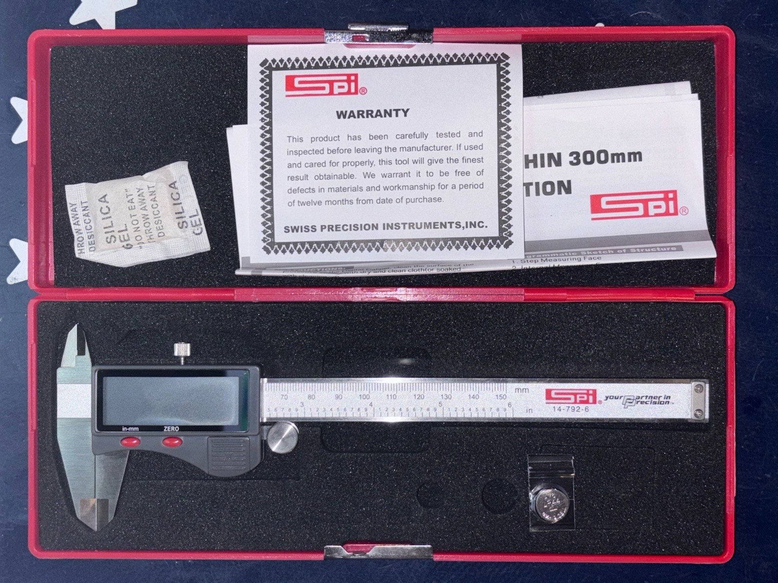 SPI 6” BIG SCREEN Electronic Digital Inside Outside Machinist Caliper   14-792-6