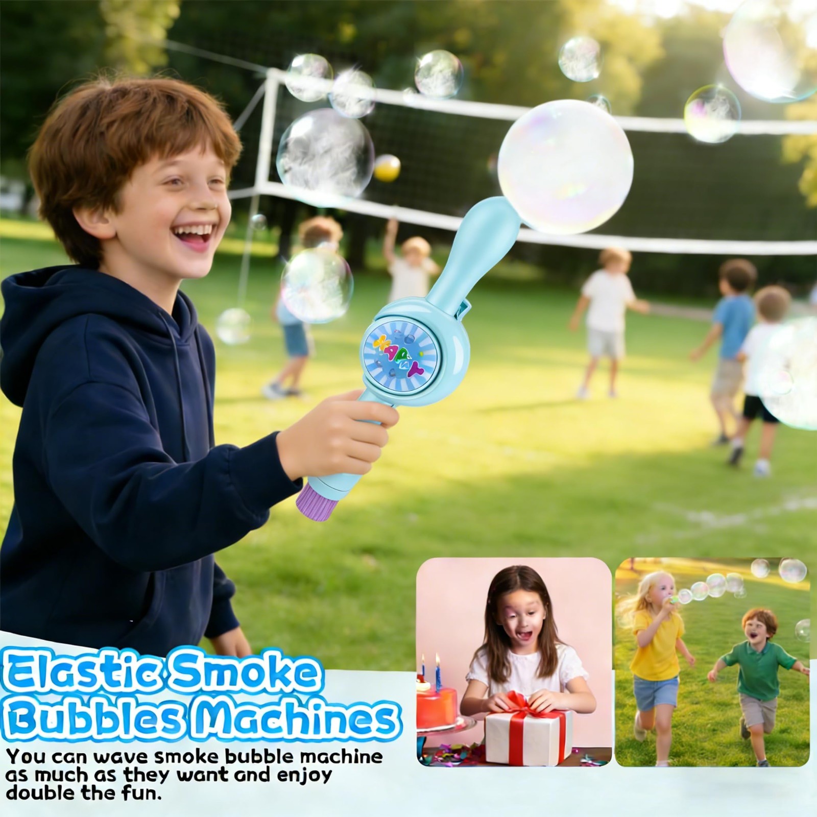 Rechargeable Automatic Fog Bubble Machine - Electric Smoke Maker for Parties & E