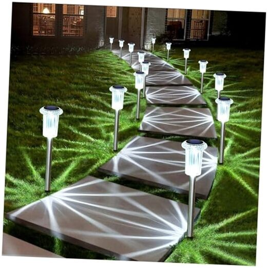 Solar Lights Outdoor 10 Pack Waterproof 6000K Cold White LED Cold White 10Pack