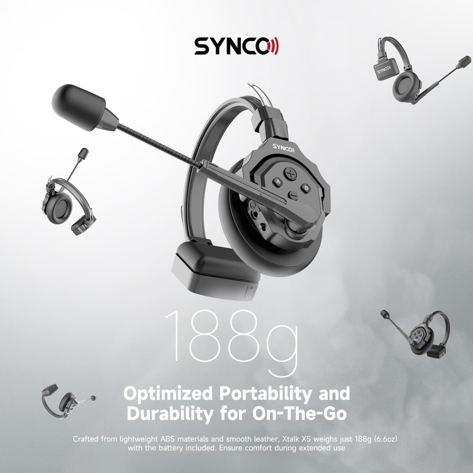SYNCO Xtalk X2 Wireless Intercom System 2.4G Communication Headset With Battery