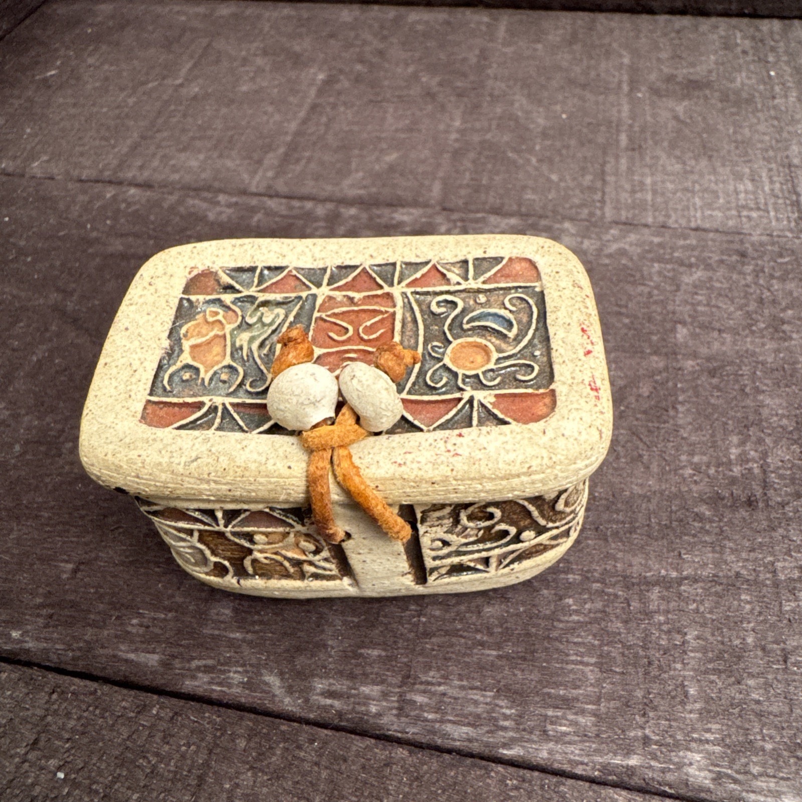 Hand Carved Stone Box Rectangular Made In Venezuela