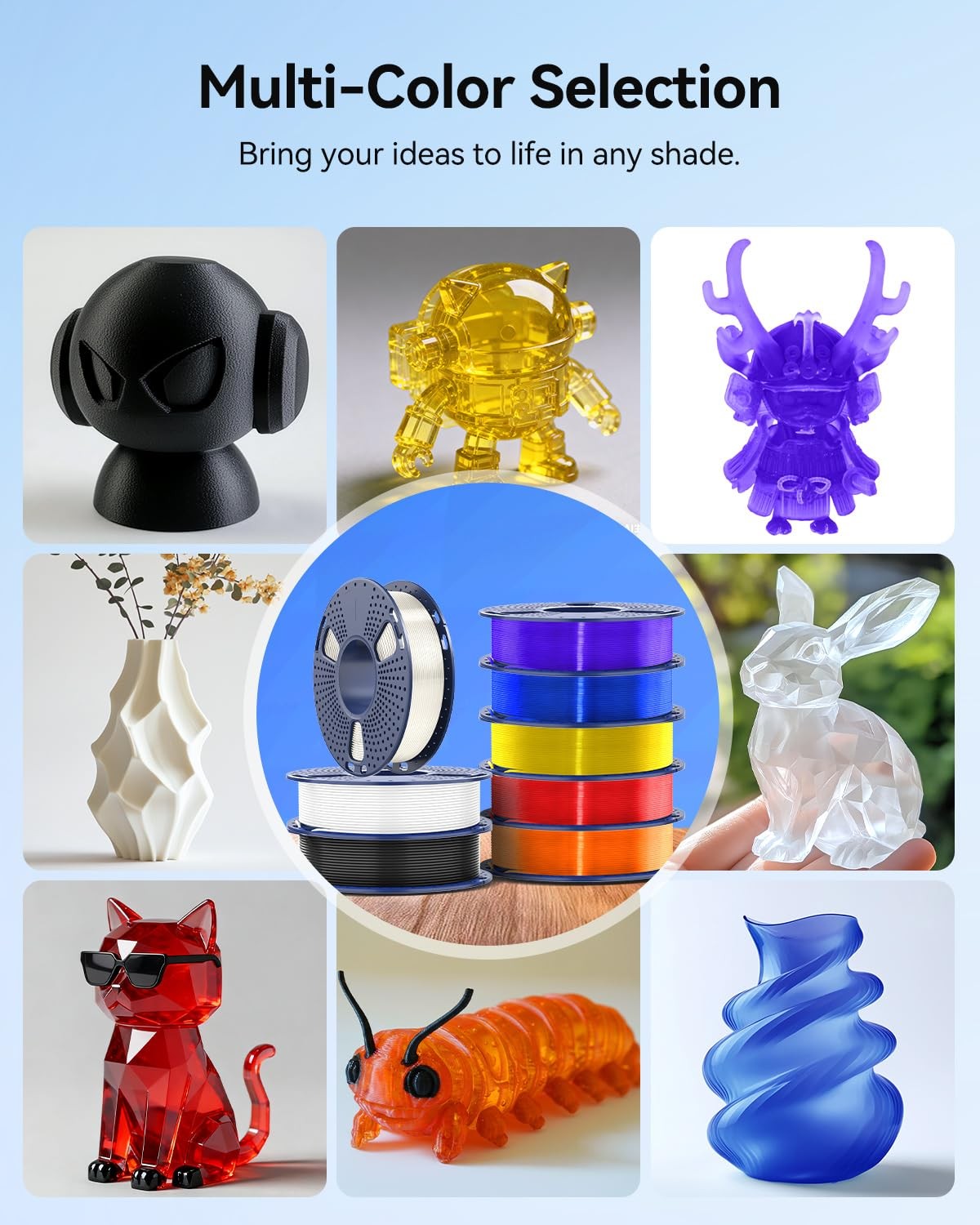 JAYO PLA+ Filament Bundle 1.75mm, PLA 3D Printer Filament Bundle Multicolor, ...