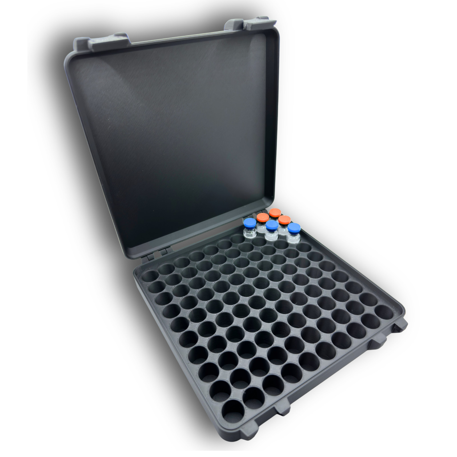 100-Slot 3ml Vial Storage Case with Hinged Lid – Large Capacity Organizer