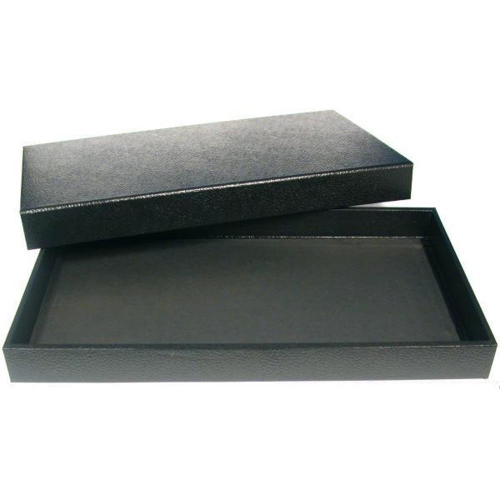 Black Jewelry Gem Jar Display Case Tray with Magnetic Lid 14 3/4" x 8 1/4"