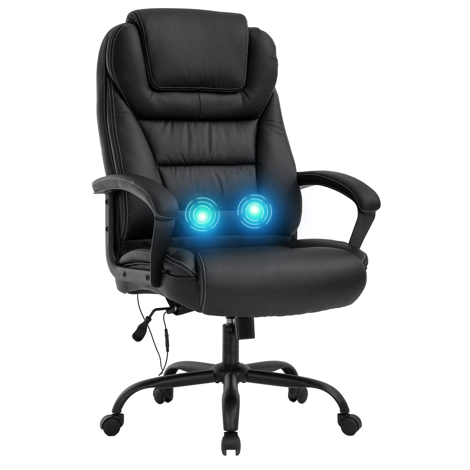 Big and Tall 500lbs Wide Seat Ergonomic Desk Chair with Lumbar Support Arms H...