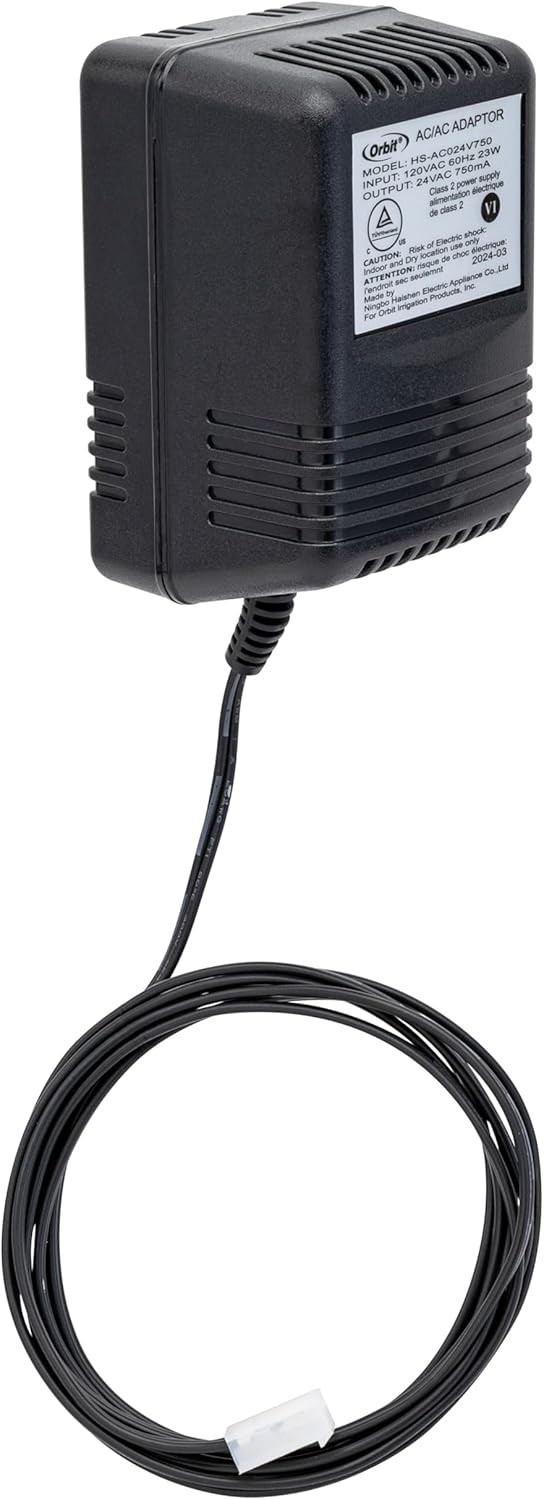Orbit 57040 24V 750mA Transformer Power Supply for Indoor Sprinkler Controllers
