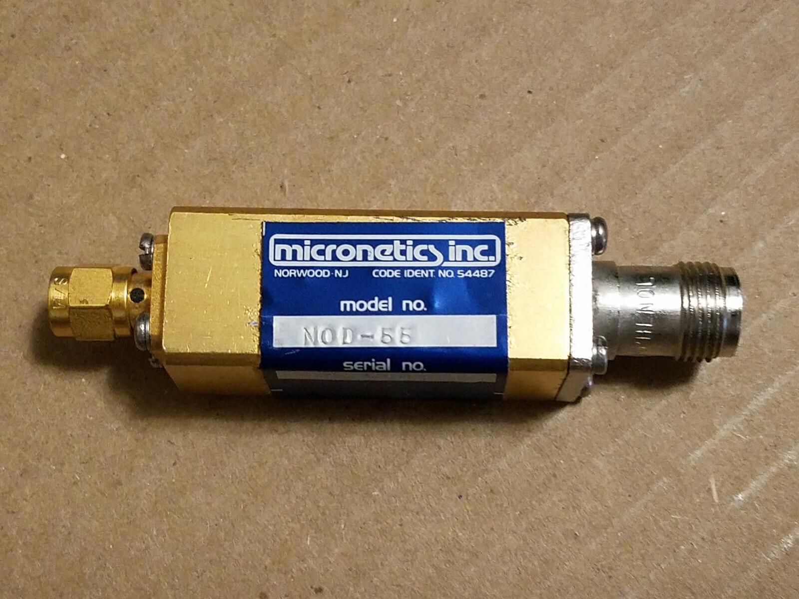 Micronetics Inc MFR# 54487 Model NOD-55 Noise Source Power 25.5dB 28VDC #C-2343