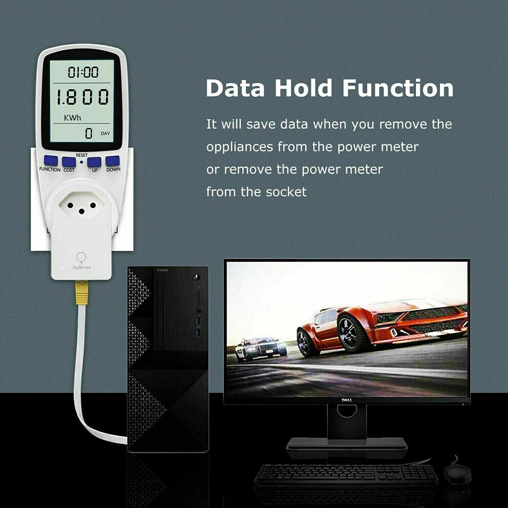 LCD Digital Power Meter Consumption Electricity Usage Watt Amps Volt Monitors