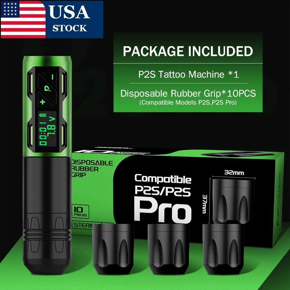 EZ Portex Wireless Tattoo Machine Pen Disposable Tattoo Grip Rubber Hoddle Cover