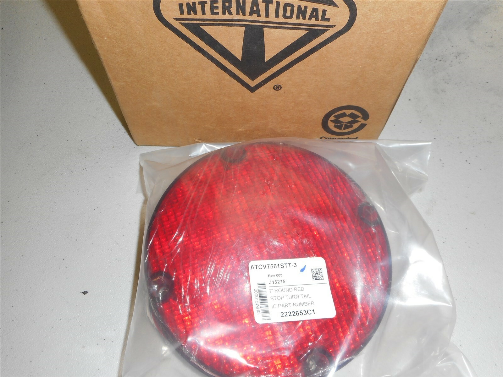 2222653C1 NEW OEM INTERNATIONAL 7" LED ROUND RED STOP-TURN-TAIL LED IC BUS LIGHT