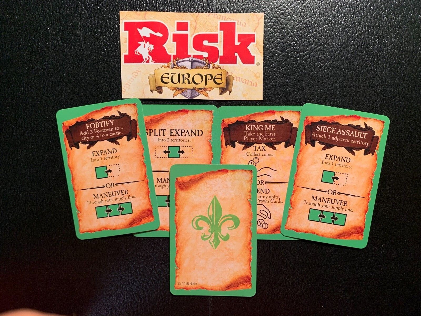 Risk Euroe 2015 KINGS ORDERS CARDS GREEN ARMY You Pick GAME REPLACEMENT CARDS