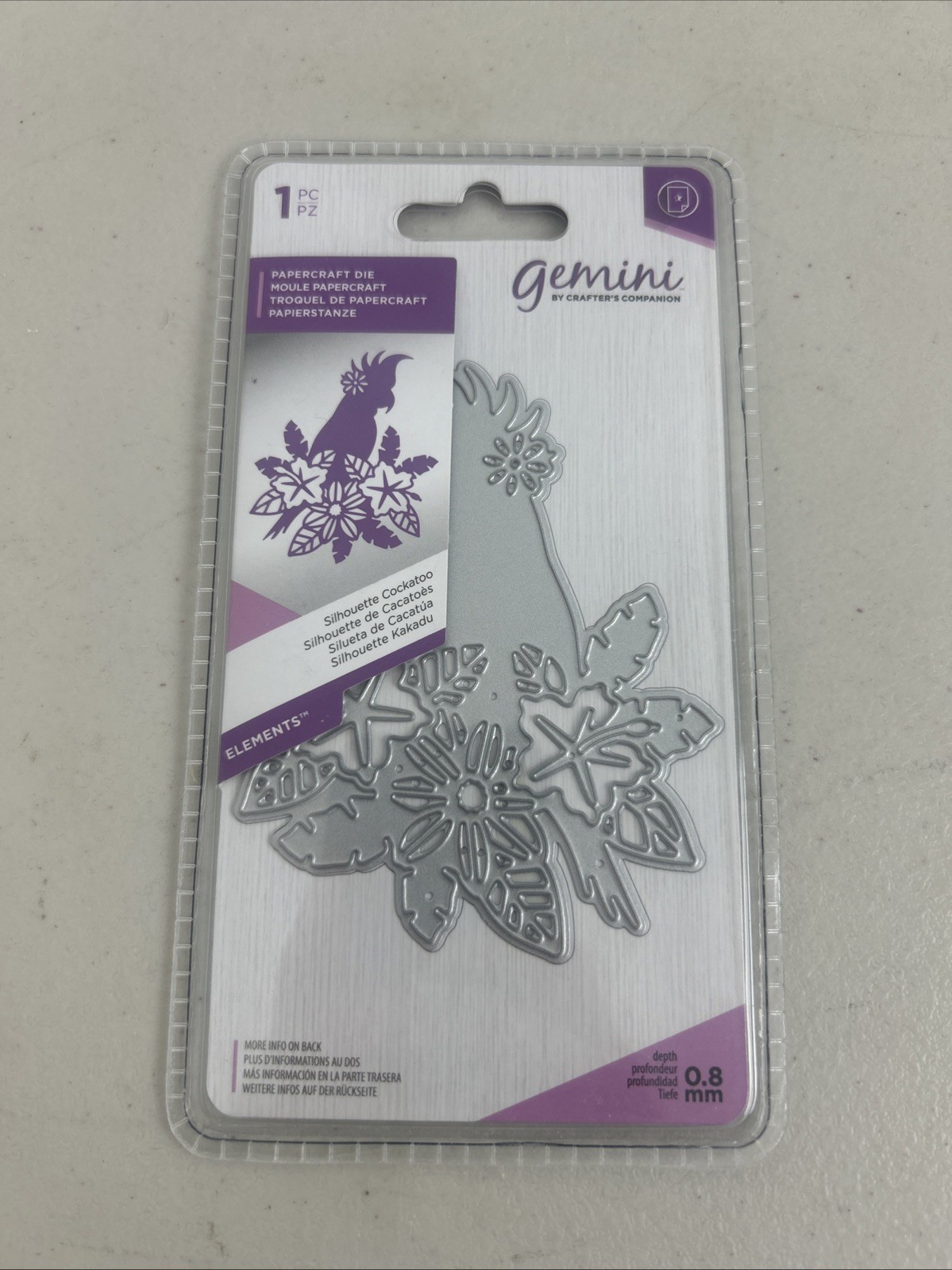 Cockatoo Silhouette Die 1pc Elements Size 3.8" x 3" By Gemini Crafters Companion