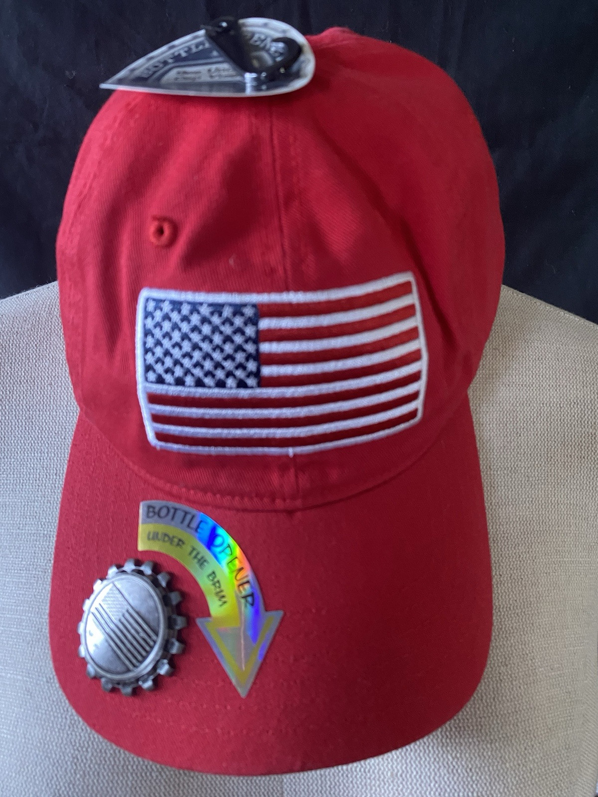 CONCEPT ONE American Flag Hat W/ Bottle Opener NWT  Red