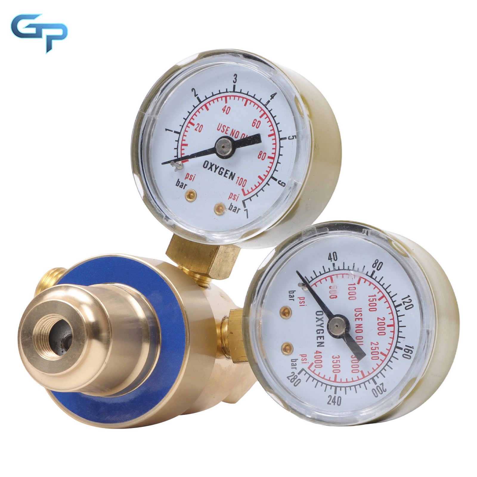 Professional Welding Oxygen Regulator, 2" Gauge Brass Design, CGA540 Fitting