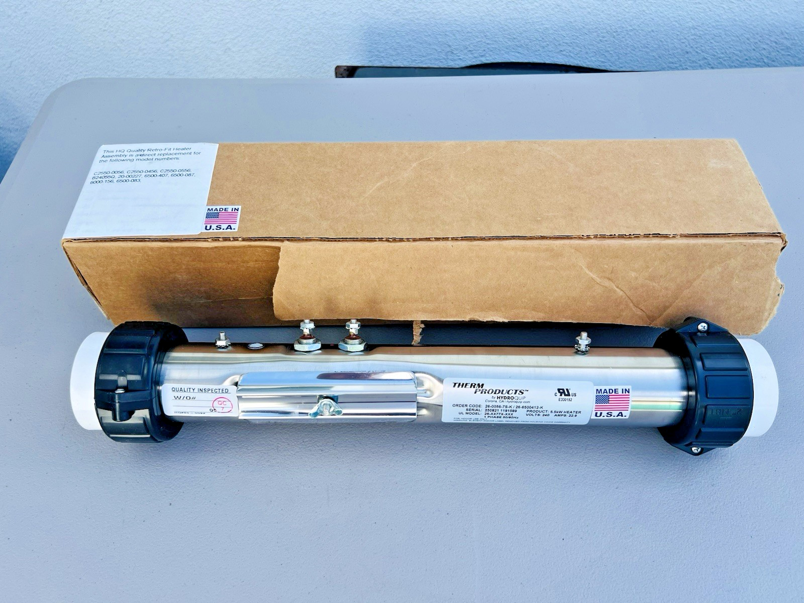 Therm Product Hydroquip Heater 26-0056-7S 5.5kW 2 1/4in x 15in AP1