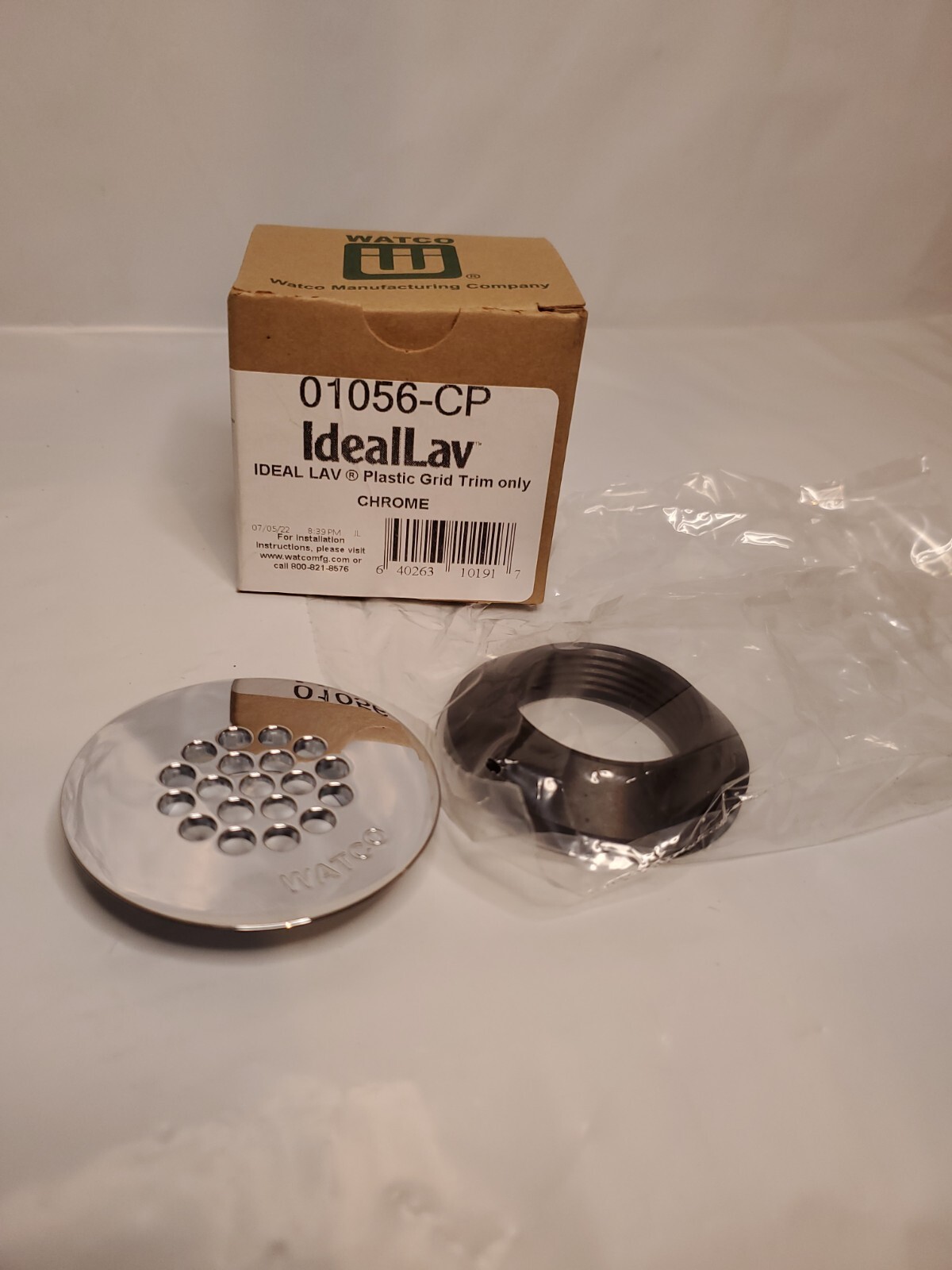 Watco 01056-CP Ideallav Drain Replacement Plastic Grid Strainer Trim - Chrome
