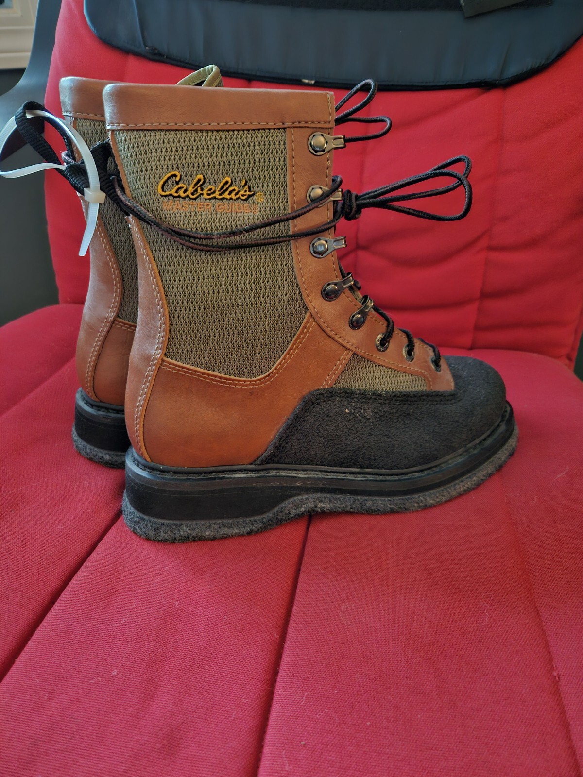 Cabelas Master Guide Felt Bottom Boots Fly Fishing Wading Vented Men Size 7 NWT