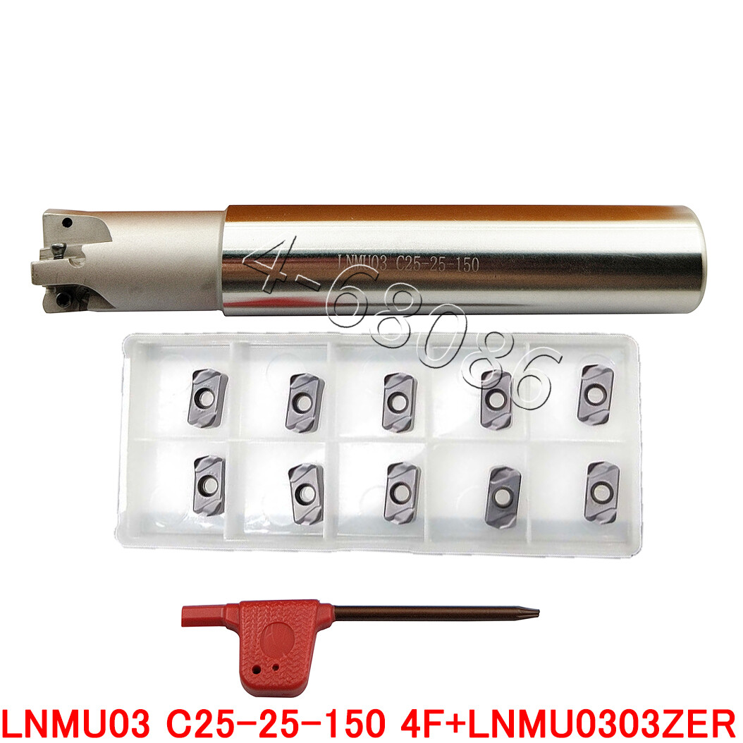 10pcs LNMU0303ZER-MJ insert +LNMU03 C25-25-150 4F Milling cutter index tool