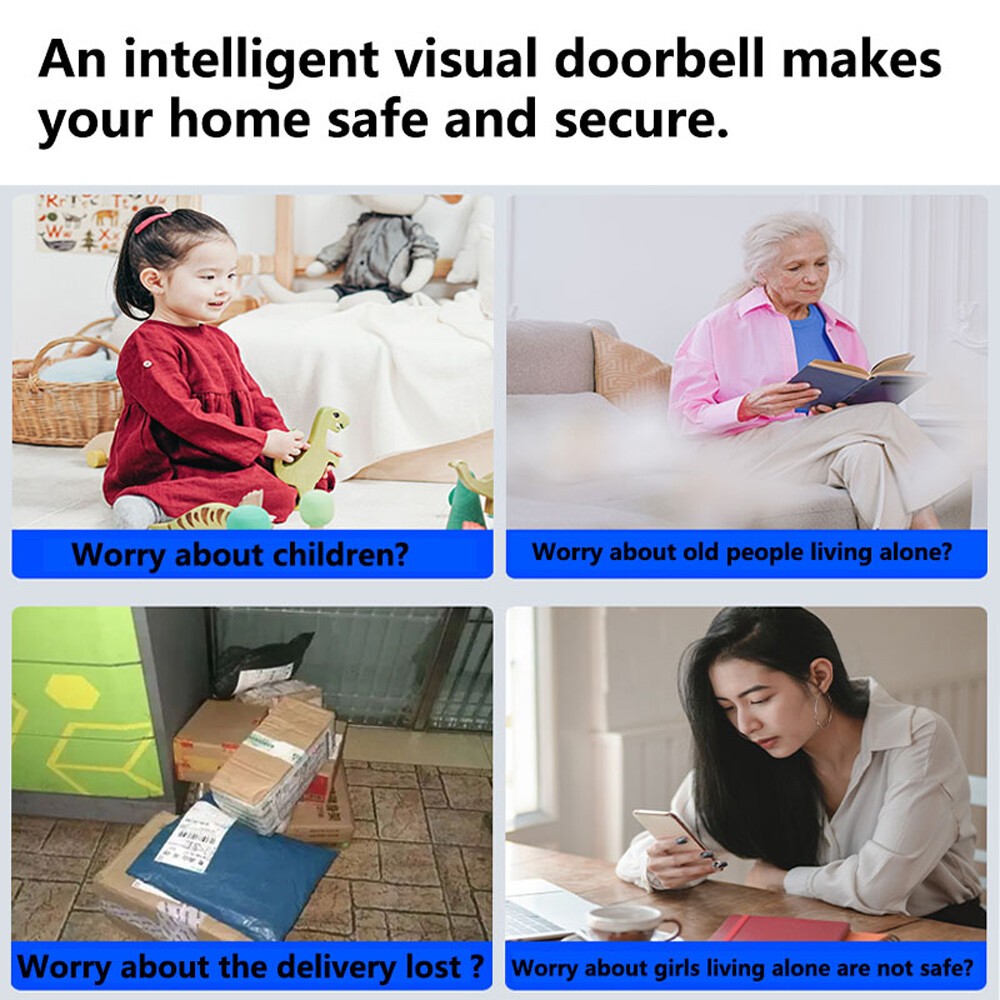 Smart Wireless WiFi Doorbell Camera Phone Door Ring Video Intercom Security Bell