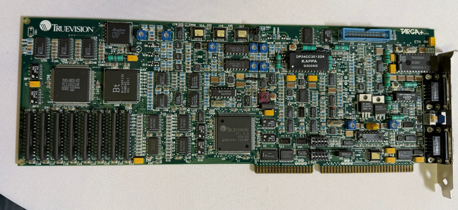 Truevision Targa + Rev 5.0 rare collectible vintage video edit card ISA full 2MB