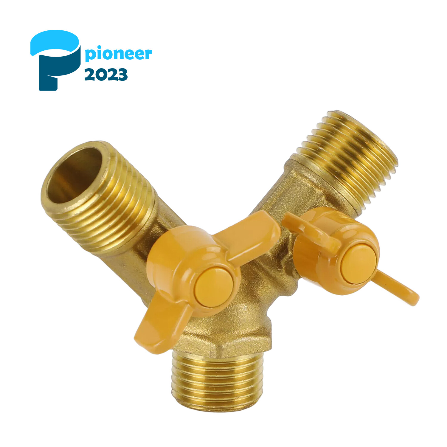 3 Way Shut off Ball Valve Hose Barb Y Shaped Valve Brass Fitting I012-A072