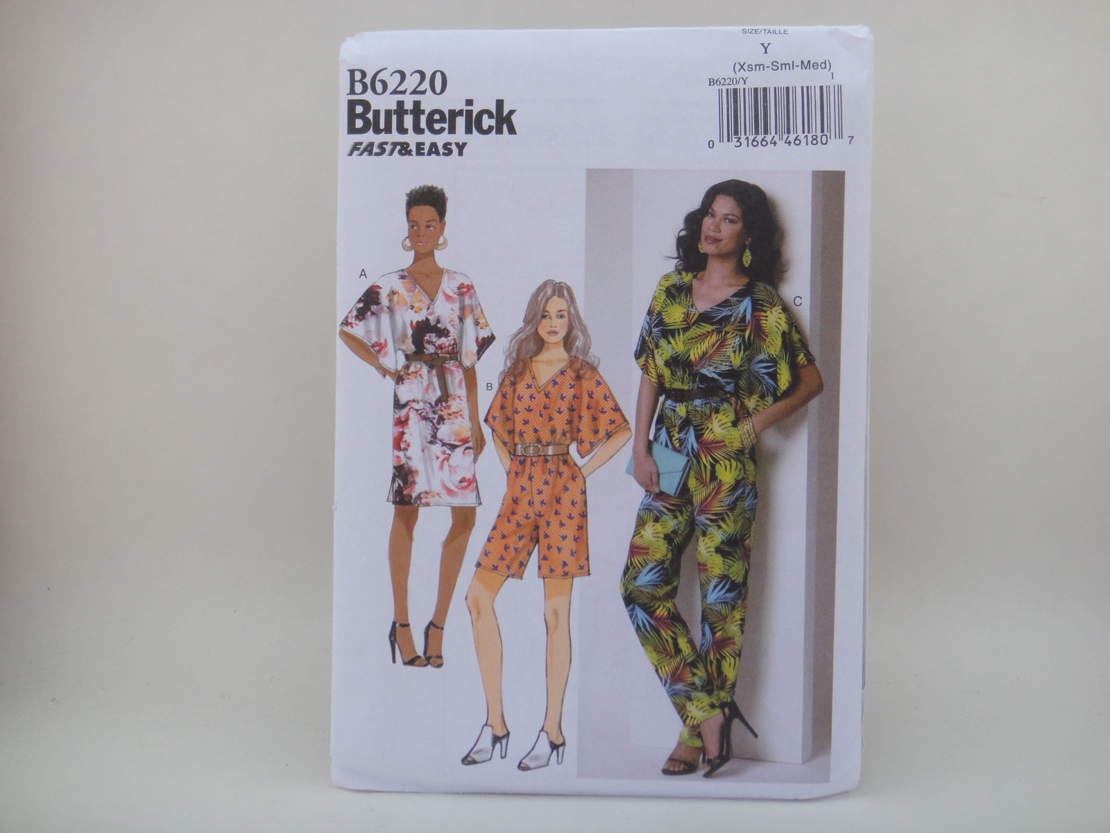 Butterick 6220 Fast & Easy Surplice-Back Dress & Jumpsuit Sewing Pattern Misses