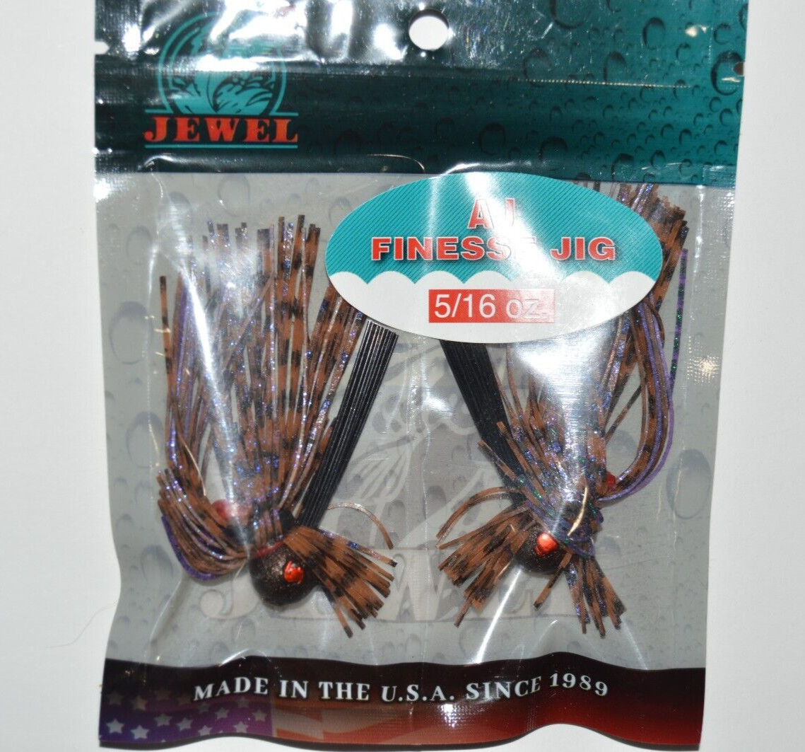 jewel AJ finesse jig 5/16oz peanut butter jelly   2 bass jigs per pack