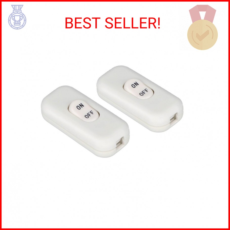 Zo.Yehaa 2PCS Inline Cord Switch, On/Off Lamp Control Appliance Switch Rocker AC